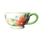 Pier 1 One Mug Flowes Butterfly Jumbo Coffee Cup Soup Large Green 20 oz