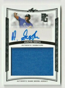 2014 AUSTIN SMITH LEAF NATIONAL PERFECT GAME AUTO GAME WORN PATCH ROOKIE  SP