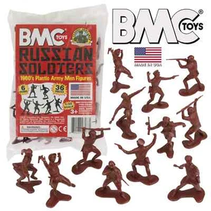 BMC Marx Neuguss Russische Plastik Armee Männer 36 Stck. WW2 Soldaten Figuren - Made in USA - Bild 1 von 7
