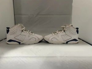 Nike Boys Air Jordan 6 384666-141 White Basketball Shoes Sneakers Size 3Y - Picture 1 of 5