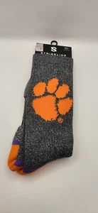 NCAA Clemson University Tigers grau mit orange Crew Neuheit Socken M/L Erwachsene NEU - Bild 1 von 2