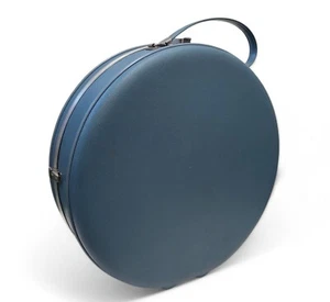 Vtg 60s US Luggage Blue Round Train Case Travel Suitcase Hard Shell Carry On - Picture 1 of 13