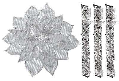 Non-Slip Flower Design Soft Leather Table Placemats, Set of 4 Copper - Image 1 of 3