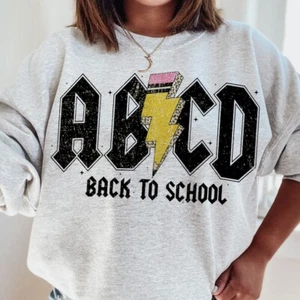 Camiseta ABCD Regreso a la Escuela Camiseta Maestro Primer Día Conjunto Regalo de Agradecimiento - Imagen 1 de 6