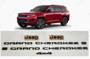 5PCS Gloss Black Front Rear Door 4x4 Emblems 2022+ Jeep Grand Cherokee 2 Row WK - Bild 1 von 13
