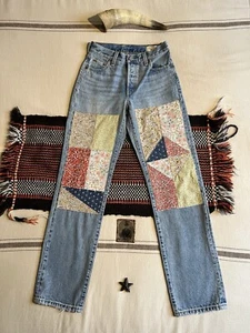 Levi's 501 33 30 Patchwork Kasuri Floral Ltd Ed New BNWOT 90s 30 30 Womens Jeans - Picture 1 of 19