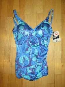 16Y/Neu mit Etikett Vintage Maxine of Hollywood BADEANZUG/GRÖSSE 16/BLAU/PIN UP! - Bild 1 von 7