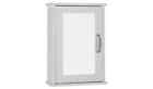 Tongue & Groove Single Door Mirrored Cabinet Bathroom Wall Mounted Cabinet-White