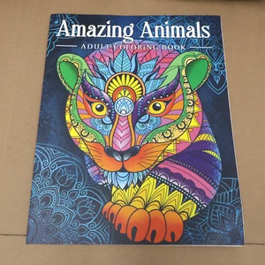 Amazing Animals Adult Coloring Book Relaxing Calming Inspirational Psychedelic - Imagen 1 de 4