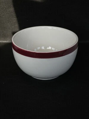 Sampson Bridgwood  Small Bowl With Burgundy Red Band - Image 1 of 2
