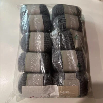 Sublime Lustrous Extra Fine Merino Blend Yarn Lot of 10 Gray - Image 1 of 4