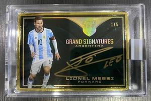 Lionel Messi 2018 Panini Eminence Grand Signatures Auto GOLD 1/5 Argentina Champ - Picture 1 of 2