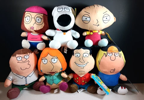 Family Guy Plush Set of 7 Peter Chris Brian Stewie Griffin Meg Brian Lois New Cover