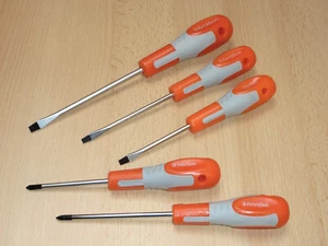 Schraubendreher Satz 5tlg. Schraubenzieher Kreuz / Schlitz PH1 PH0 - Bild 1 von 1