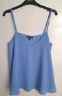 Topshop Blue Strappy Chiffon Cami Top UK10 EU38 US6 Flared Vest Layered Camisole