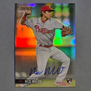 2021 Stadium Club Chrome Nick Maton Rookie Auto Orange Réfracteur SS P#d/25 RC - Photo 1/2