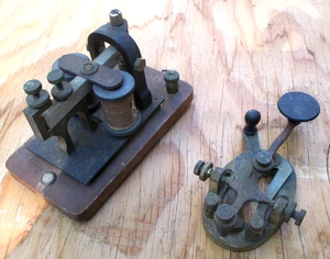 antiker SIGNAL ELECTRIC Telegraph Schlüssel Echolot, Käfer, Morsecode, Amateurfunk, Keyer - Bild 1 von 4