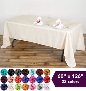 12 pcs 60x126" Polyester TABLECLOTHS Wedding Catering Dining Table Linens SALE - Picture 1 of 185