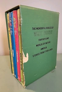 The Wonderful Worlds of Walt Disney 1965 4 Book Boxed Set Golden Press Vintage - Picture 1 of 19