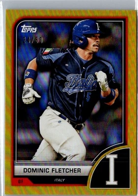 2023 World Baseball Classic Gold Rainbow Foil /50 Dominic Fletcher #70 Rookie RC - Image 1 of 2