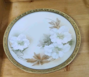 Plato para servir Reinhold RS Alemania Flores blancas pintado a mano 8" diámetro - Imagen 1 de 5