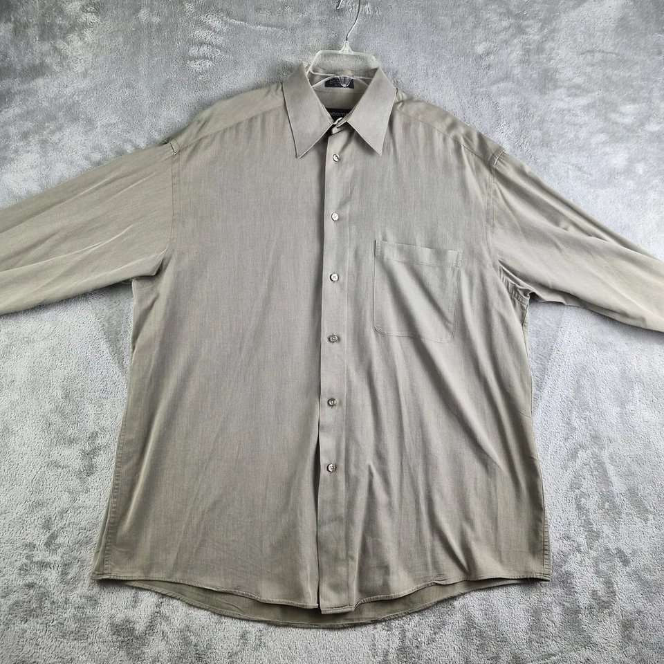 Camisa Claiborne 16 34/35 Verde Oliva Manga Larga Formal Elegante Boda Carrera Foto 1 de 4