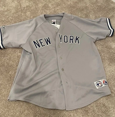Jersey gris para hombre Majestic New York Yankees Derek Jeter #2 talla XL MLB NUEVO CON ETIQUETAS Foto 1 de 4