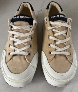 Zapatillas Deportivas Polo Ralph Lauren Vintage Años 90 Color Avena Lona Zapatos Para Hombres 6.5 - Imagen 1 de 10