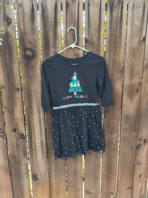 Vestido de férias preto CAT & JACK com design de árvore festiva L 10/12 - Imagem 1 de 4