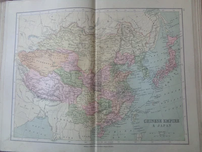 1880 COLLEGIATE ATLAS OF 40 MAPS MODERN GEOGRAPHY & 18 MAPS CHINA RUSSIA USA - Image 1 of 4