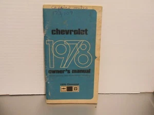 ☆ VINTAGE 1978 ☆ CHEVROLET PASSENGER CAR OWNERS GUIDE MANUAL - ORIGINAL - Picture 1 of 19
