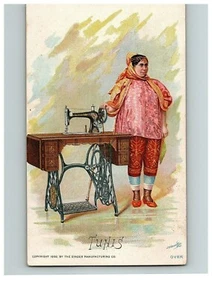 1892 Singer Manufacturing Co Trade Tunis Sewing Card Victorian North Africa - Picture 1 of 2