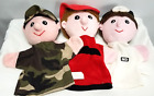 Lot of 3 Get Ready Kids HAND PUPPETS=Soldier/Fireman/Doctor