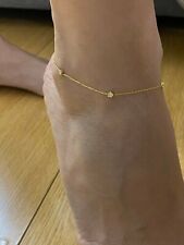 1.50Ct Round Cut Simulated Diamond Fancy Women's Anklet 14K Yellow Gold Plated