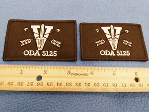 PAIR OF -  Special Forces - ODA 5125 PATCHES - BLACK - HOOK BACKS - NEW - Picture 1 of 3