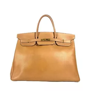 Hermes Birkin 40 Tote Bag Ardennes Z〇 Engraving Natural Beige Used - Picture 1 of 10