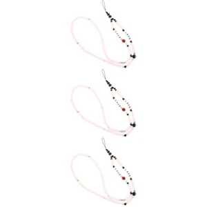 3 PCS Telefon Charme Halter Schlichte Handykette Im Ethno-Stil Mit Augenperlen - Photo 1/12
