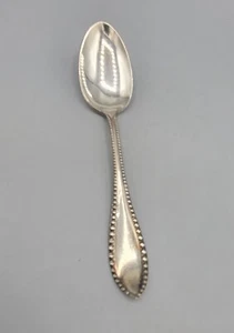 Antique Oneida Extra Coin Plate Silverplate 1912 Leota Beaded Demitasse Spoon - Picture 1 of 7