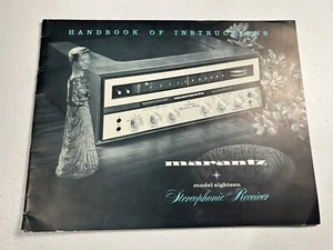 Manual de instrucciones receptor Marantz modelo dieciocho 18 original OEM vintage - Imagen 1 de 4