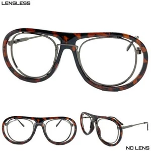 Hombres Clásico Vintage Estilo Retro Tortuga Sin Lentes Gafas Marco Solo SIN Lente - Imagen 1 de 6