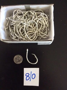 Heavy duty 8/0 circle hooks x 100 super strong super sharp - Picture 1 of 2