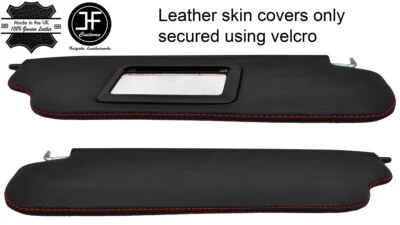 RED STITCHING 2X REAL LEATHER SUN VISOR COVERS FITS DATSUN 280Z 1975-1978 - Image 1 of 3