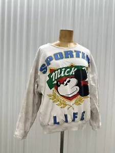 80's Vintage Princess Diana Mickey Mouse reversible full print Sweater - Picture 1 of 9