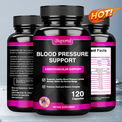 BUPORAI Blutdruckunterstützung - mit Weißdorn, Hibiskus, Olivenblatt, Knoblauch