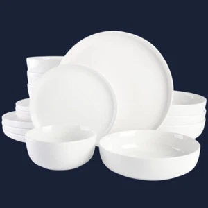 Oslo Porcelain Dinnerware Set 16pcs Chip Scratch Resistant Service for 4 - Picture 1 of 6