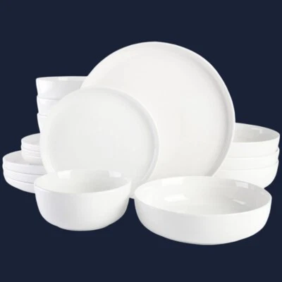 Oslo Porcelain Dinnerware Set 16pcs Chip Scratch Resistant Service for 4 - Image 1 of 4