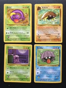 4x Old Pokemon Card Bundle - Vintage 1999 WOTC Fossil TCG Cards - Foto 1 di 4
