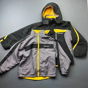 Reebok RBK Boys 3-in-1 Jacket M 10-12 Winter Ski Snow Coat Hooded Yellow Black - Picture 1 of 10