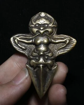 Colgante Amuleto Buda Águila Pájaro Garuda Alado Redpoll Bronce Puro Antiguo 6CM Foto 1 de 4