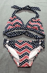 Catalina Bikini Swimsuit Women's M USA Celestial Patriotic Beach Vacation Retro - Picture 1 of 9